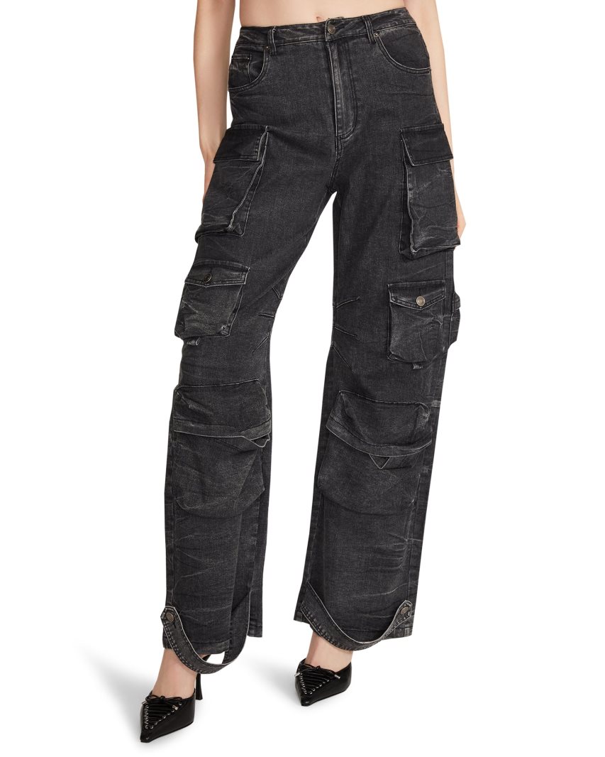 Pantalones Steve Madden Brody Denim Mujer Negras | ES WK8423